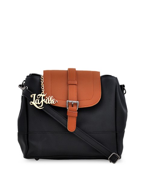 

LaFille Black & Brown Colourblocked Sling Bag
