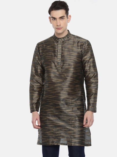 

Melange by Lifestyle Men Grey Woven Design Straight Kurta