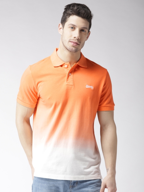 

Aeropostale Men Orange Dyed Polo Collar T-shirt