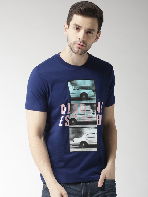 

Aeropostale Men Navy Blue Printed Round Neck T-shirt