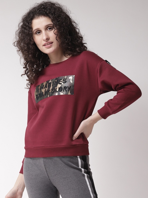 

Madame Women Burgundy Printed Sweatshirt
