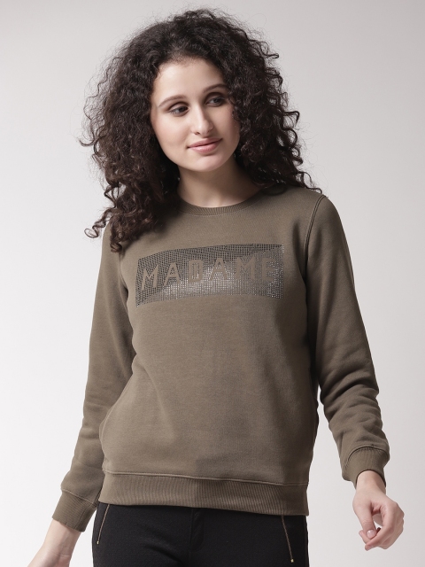 

Madame Women Brown Printed Sweatshirt