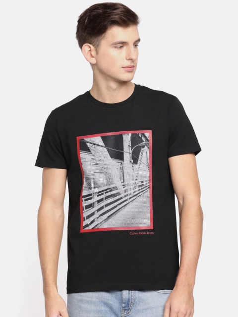 

Calvin Klein Jeans Men Black Printed Round Neck T-shirt