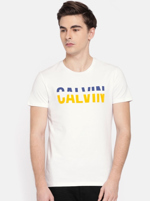 

Calvin Klein Jeans Men White Printed Round Neck T-shirt