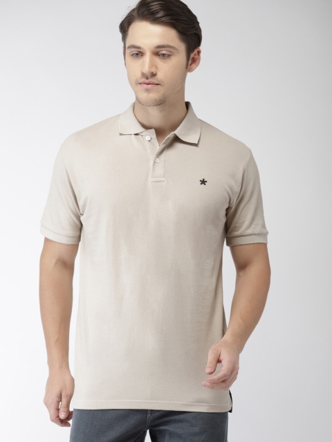 

Celio Men Beige Solid Polo Collar Slim Fit T-shirt