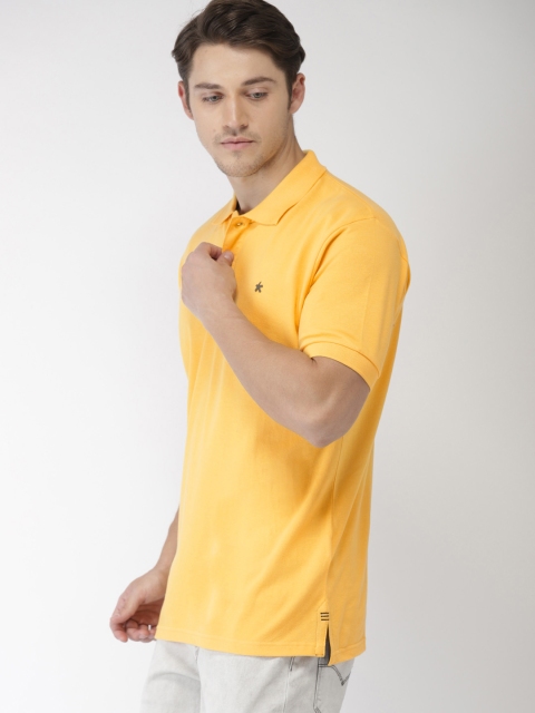 

Celio Men Yellow Solid Polo Collar T-shirt