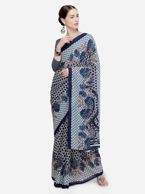 

Satrani Multicoloured Printed Poly Georgette Saree, Multi