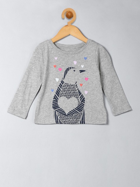 

GAP Girls Grey Embellished Graphic Long Sleeve T-Shirt