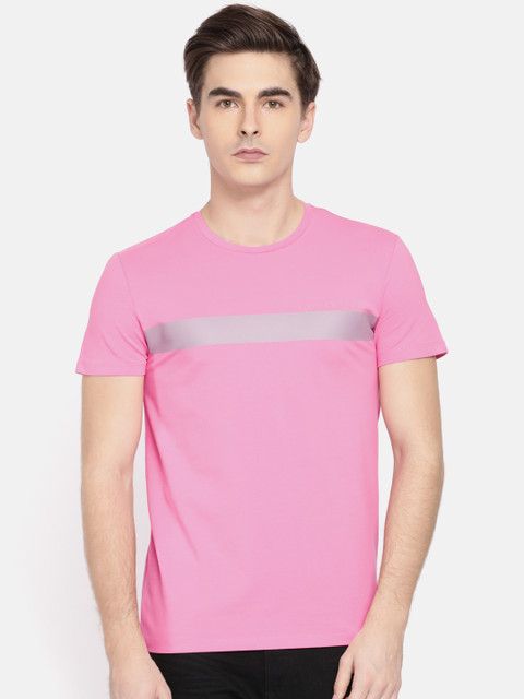 

Calvin Klein Jeans Men Pink Solid Round Neck T-shirt