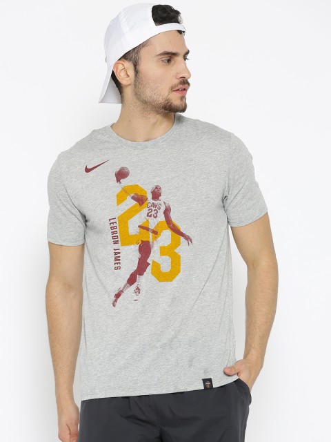 

Nike Men Grey Melange Printed AA2375-063 Basketball T-shirt