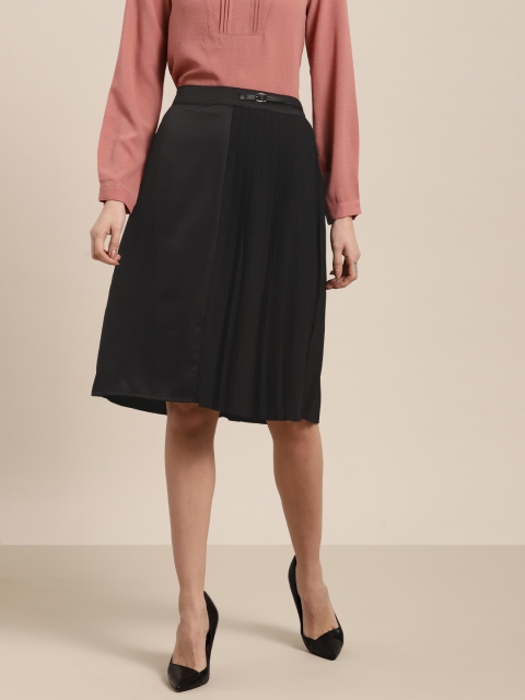 

her by invictus Women Black Solid A-Line Skirt