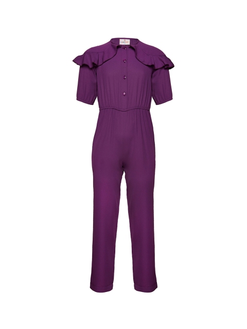 

Oxolloxo Girls Purple Solid Basic Jumpsuit