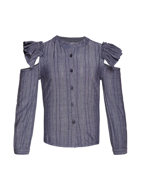 

Oxolloxo Girls Grey Comfort Regular Fit Self Design Casual Shirt