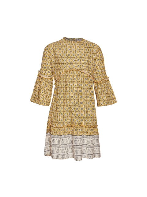 

Oxolloxo Girls Yellow Printed Fit and Flare Dress