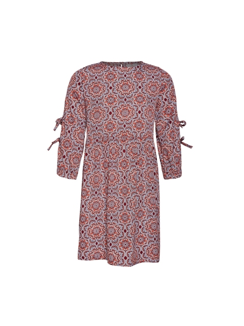 

Oxolloxo Girls Rust Printed Fit and Flare Dress