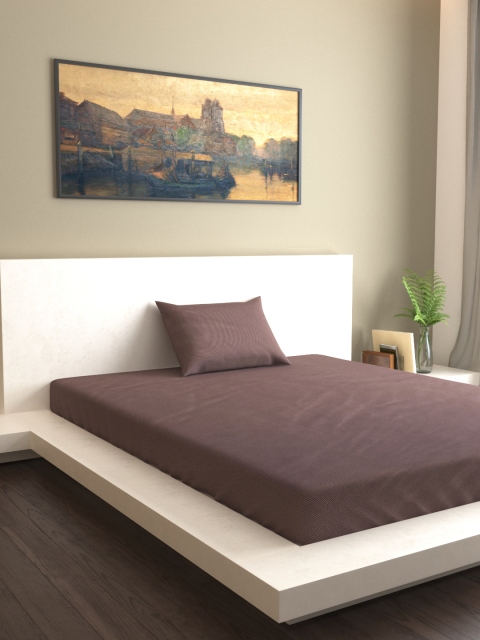 

MARK HOME Brown Solid Flat 400 TC Cotton 1 Single Bedsheet with 1 Pillow Covers