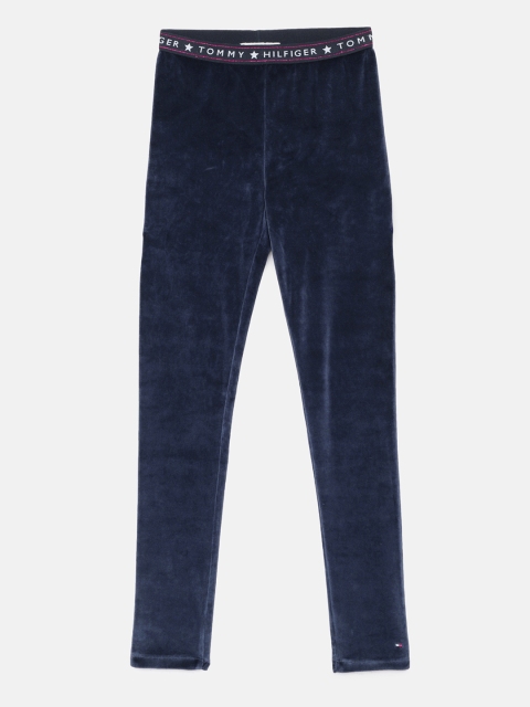 

Tommy Hilfiger Girls Navy Blue Solid Velvet Finish Leggings