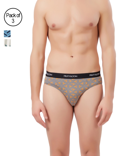 

Fruit of the Loom Men Pack of 3 Printed Briefs MHB13-3P-C1, Beige
