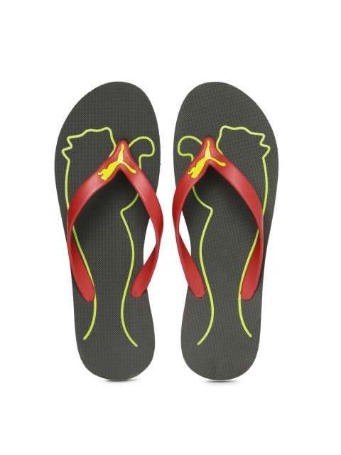 

PUMA Men Red & Charcoal Grey Luca DP Flip-Flops