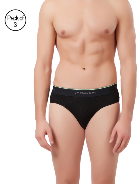 

Fruit of the Loom Men Pack of 3 Briefs MHB06-3P-C10, Black
