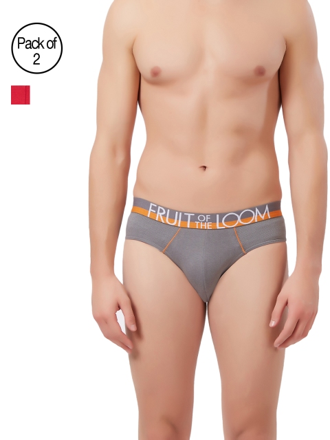 

Fruit of the loom Men Pack of 2 Briefs MHB01-4P-C1, Grey