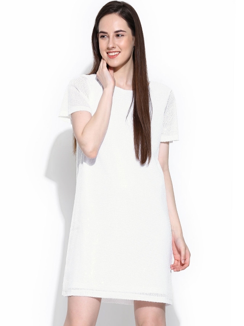 

Vero Moda White Sequinned Shift Dress