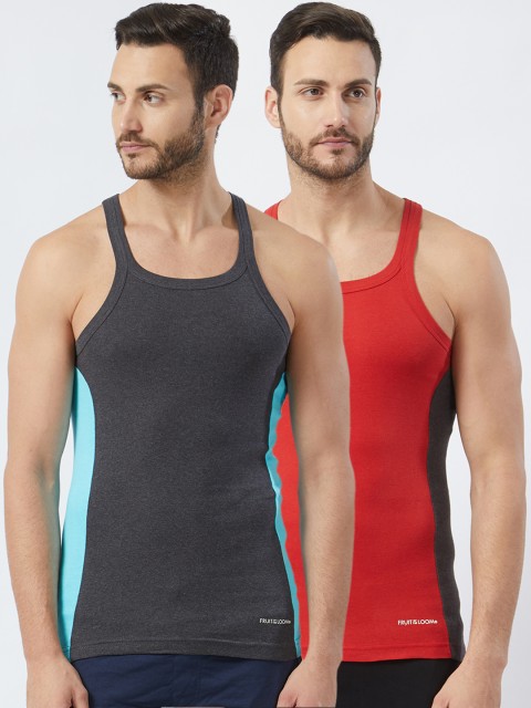

Fruit of the Loom Men Pack of 2 Innerwear Vests MFV01-2P-C2, Red