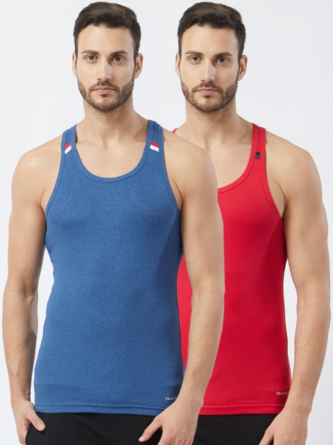 

Fruit of the loom Men Pack of 2 Innerwear Vests MFV03-2P-C4, Red