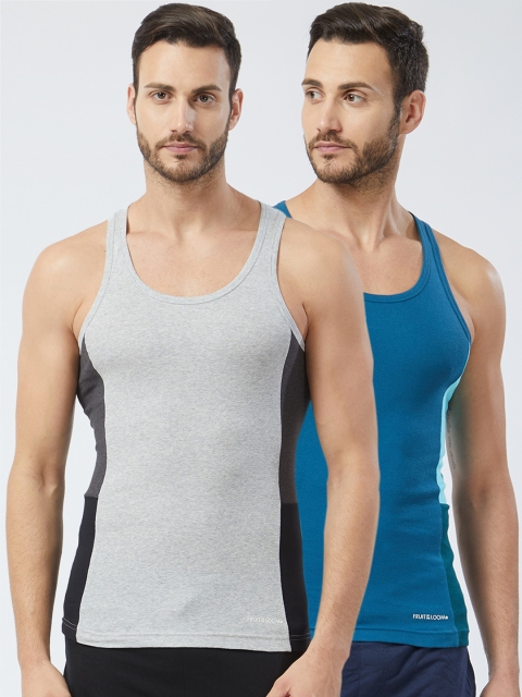 

Fruit of the Loom Men Pack of 2 Innerwear Vests MFV02-2P-C1, Blue