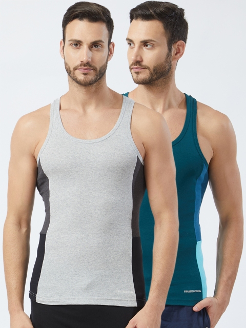 

Fruit of the Loom Men Pack of 2 Innerwear Vests MFV02-2P-C2, Green