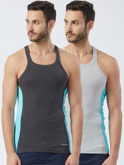 

Fruit of the Loom Men Pack of 2 Innerwear Vests MFV01-2P-C1, Grey