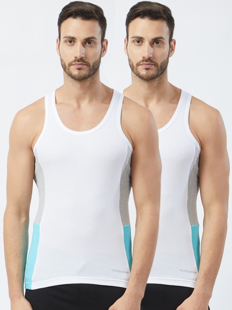 

Fruit of the Loom Men Pack of 2 Innerwear Vests MFV02-2P-C4, White