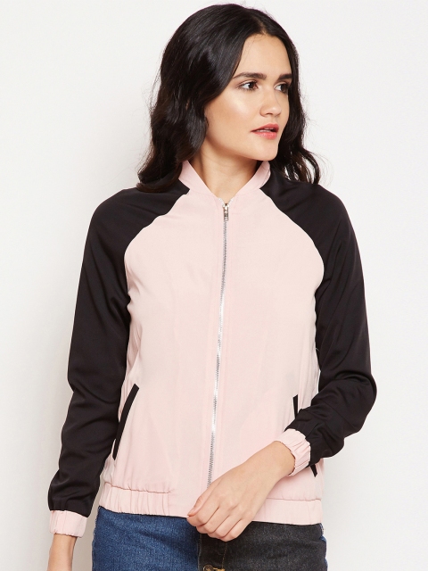 

Oxolloxo Women Pink Colourblocked Bomber