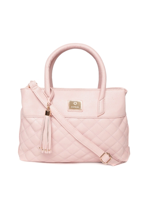 

Caprese Pink Quilted Handheld Bag with Sling Strap