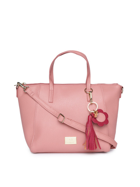 

Caprese Pink Solid Handheld Bag with Detachable Sling Strap