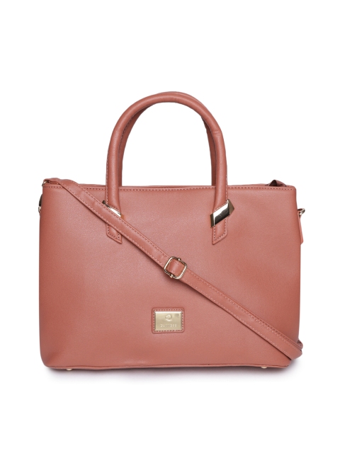 

Caprese Dusty Pink Solid Handheld Bag with Detachable Sling Strap