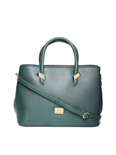 

Caprese Green Solid Handheld Bag
