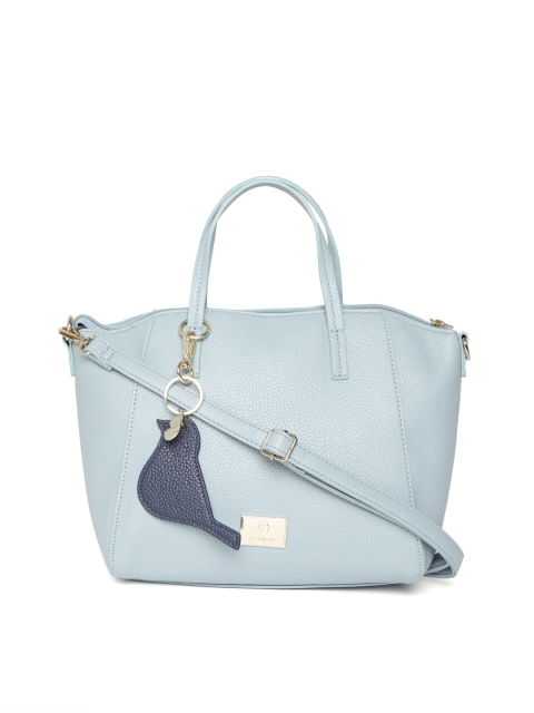 

Caprese Blue Solid Handheld Bag with Detachable Sling Strap