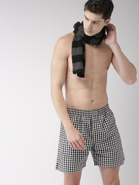 

Mast & Harbour Men Black & White Ultrasoft Cotton Checked Boxers MH-BOX-PK1