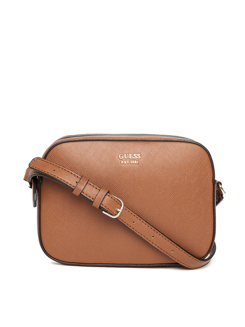 

GUESS Brown Solid Sling Bag