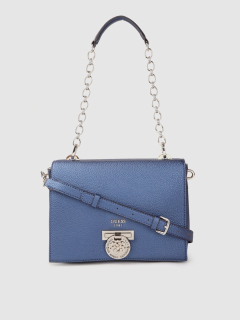 

GUESS Blue Solid Shoulder Bag