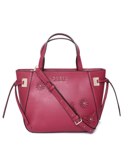 

GUESS Red Solid Handheld Bag with Detachable Sling Strap