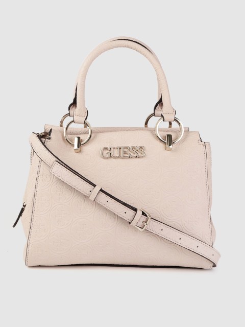 

GUESS Beige Textured Handheld Bag