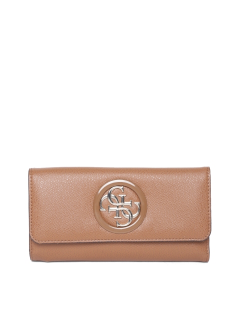 

GUESS Women Brown Solid Three Fold Wallet