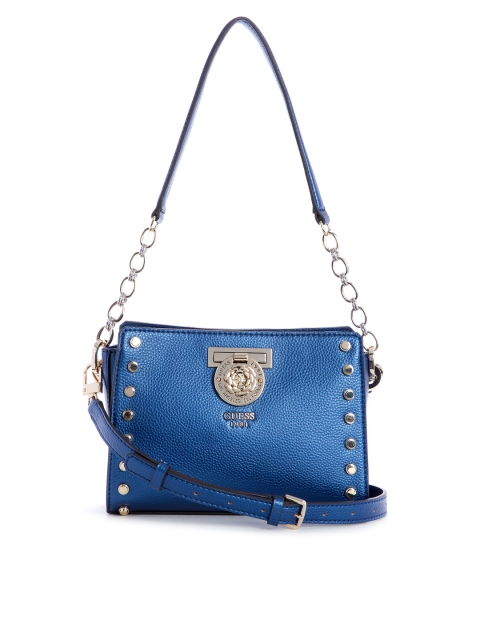 

GUESS Blue Solid Shoulder Bag