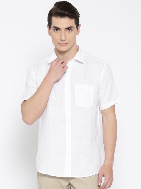 

Blackberrys White Linen Slim Casual Shirt