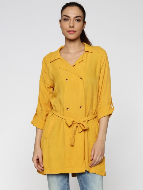 

ONLY Women Yellow Solid Jacket