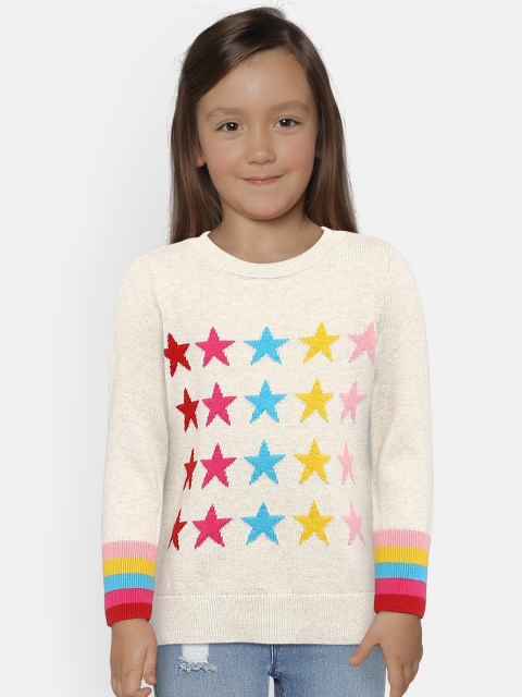 

GAP Girls' Star Printed Crewneck Sweater, Grey
