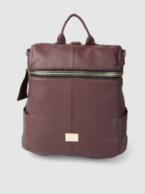 

Caprese Women Mauve Textured Backpack