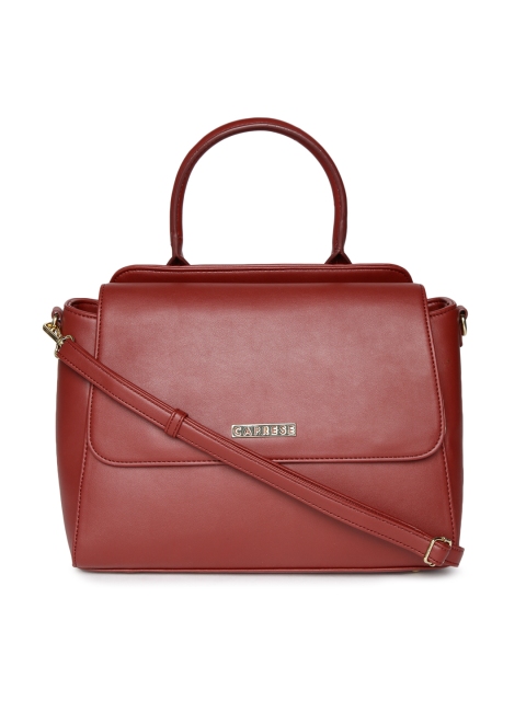 

Caprese Maroon Solid Satchel Bag